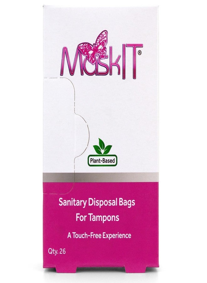 MaskIT Tampon Disposal Bags: Plant-Based Disposal Bags for Tampons — Discreet Sanitary Tampon Disposal Baggies Perfect for Home Use & On The Go - Single Pack, 26 Count - Image 1